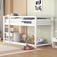 Lits superposés pour enfants et adolescents, lits bébé, cadres en bois de pin massif, faciles à assembler, 90x200cm, blanc