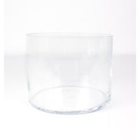 Vase cylindrique - Photophore en verre SANSA, transparent, 15 cm, Ø 18,5 cm - Coupe décorative - Centre de table - INNA Glas