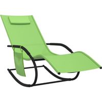 Xiafmall Chaise longue à bascule Vert Acier et textilène AB318123 XF021