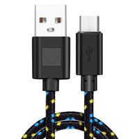Chargeur pour Xiaomi Redmi 9A / 9C Cable Micro USB Tressé Cordon Nylon Renforcé Noir 1m