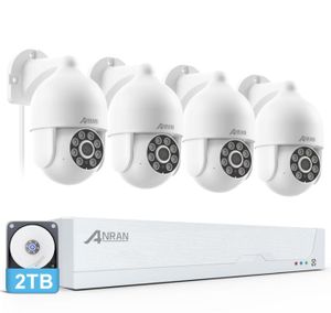 Kit camera de surveillance avec 13" écran, HD 3MP 1296P, Vision Nocturne Extérieur/Intérieur, 2TB disques dur ANRAN