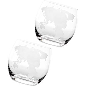 Verre à cocktail Globe Du Monde Verres À Whisky: 2Pcs Carte Du Mond