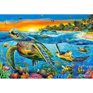 TABLEAU - TOILE 5D Diamond Painting Tortue Animaux Kit - Diy Brode