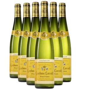 VIN ROUGE Alsace Pinot Gris Cuvée Particulière Blanc 2018 - Lot de 6x75cl - Gustave Lorentz - Vin AOC Blanc d' Alsace - Cépage Pinot Gris