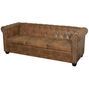 Canape Chesterfield Cuir Marron Achat Vente Pas Cher