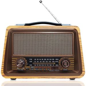 RADIO CD CASSETTE Radio Portable, Radio Vintage Bluetooth Fm-Am-Sw, 