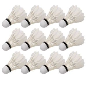Set de 10 volants de badminton avec plumes blanc - Volants Ressorts pour  jouer au