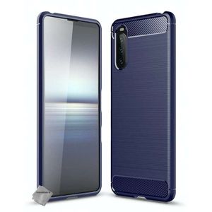 DOINK Cover Pendenza Colorata Per Sony Xperia 10 III - Custodia Traslucida In Silicone TPU Con Bumper Antiurto E Airbag Angolari - Viola Blu