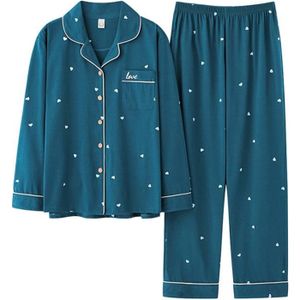 PYJAMA Pyjama Femme 2 pièces Col revers Manches longues Taille élastiquée Couleur unie Coeur imprimé