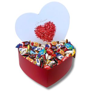CHOCOLAT BONBON Boite Gros cœur et son assortiment de 80 chocolats Célébrations - Idéal pour la fête des Mères