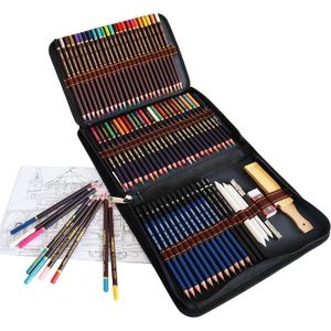 CRAYON DE COULEUR QUER Crayon de Couleurs de Dessin Set, Ensemble de 72 pièces Inclus Crayon Aquarellable, Crayons de Croquis, Crayon Fusain et ac117