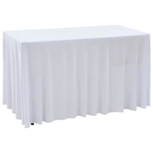 Beautissu Basic L Nappe Housse de Table 220x50cm Mariage f/ête Banquet c/ér/émonie Housse de Banc 220x25cm Blanc