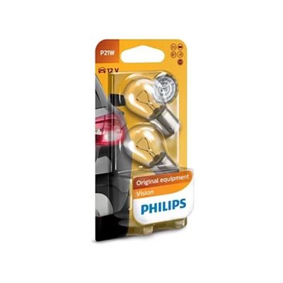 2 Ampoules Clignotants PY21W Philips SilverVision Ultimate - Chrome - Pour Un Look Phare Blanc