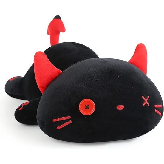 Noir - 50 cm - Coussin en peluche de chat doux mignon, Coussin de canapé, Jouet en peluche Kawaii, Poupée d'a - Jeux - Jouets