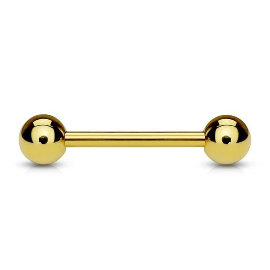 Lot De 5 Piercings Langue En Acier Chirurgical 316L - Barbell Nacré Jade, Longueur 16mm, Diamètre 1.6mm