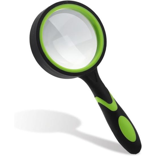 Loupe 10X, 50Mm Vert Portable Antidérapante Loupe Grossissante Avec Poignée, Loupe De Lecture