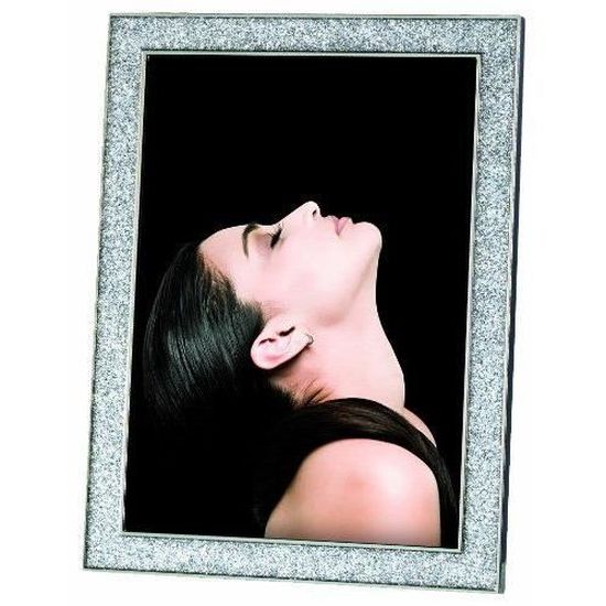 Cadre Photo Chromé Décoré Strass Mascagni - Dimensions 22x17 Cm - Italie - Occasion Très Bon état