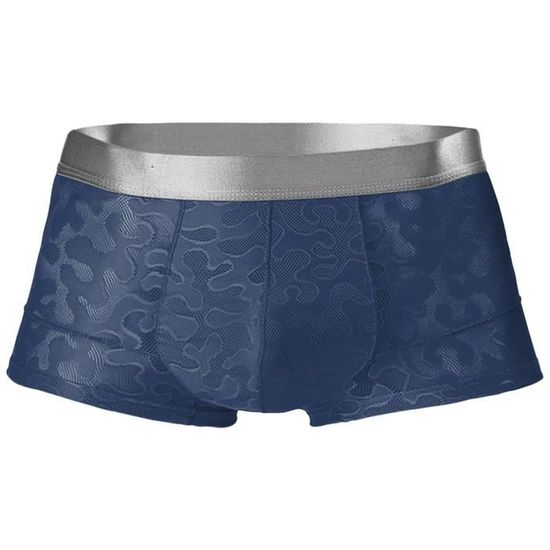 Boxer Long En Soie Glacée Homme - Tissu Respirant Avec Pochette Latérale - Gris M