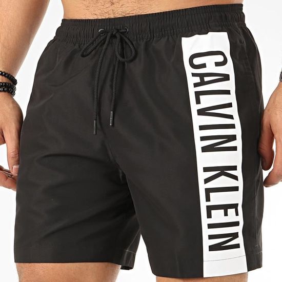 Short De Bain Calvin Klein noir pour hommes. KM0KM00437 YCD