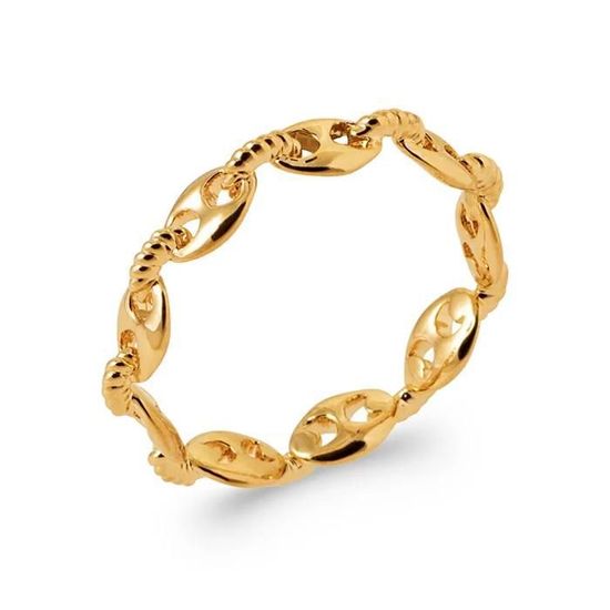 Bague Femme Plaqué Or 18 Carats Motif Ciselé - Taille 60 - Neuf Avec étiquettes