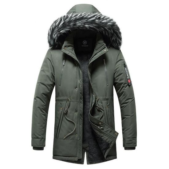 KPPONG Manteau Homme Long Fausse Fourrure Hiver - Parka Ultra Doux Et Chaud Cardigan Long