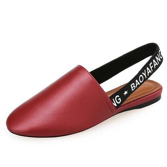 Mules Femme Talon Carré Bout Fermé - Pantoufles Confortables Antidérapantes Pour Intérieur Et Extérieur