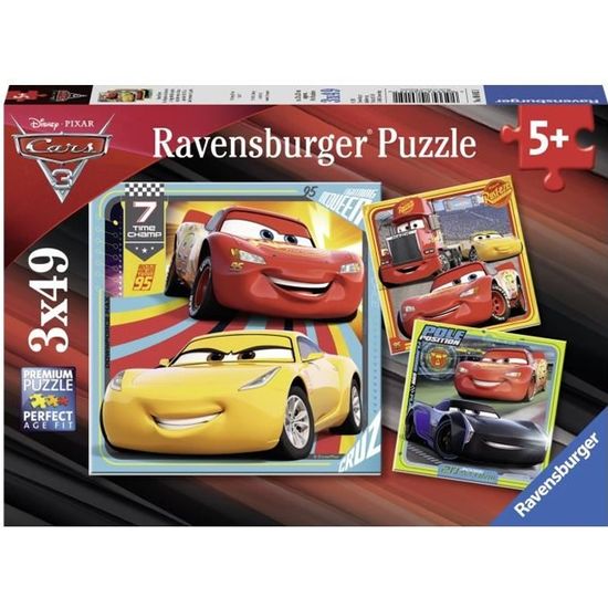 Puzzle CARS 3x49 pcs Prêts course - Ravensburger