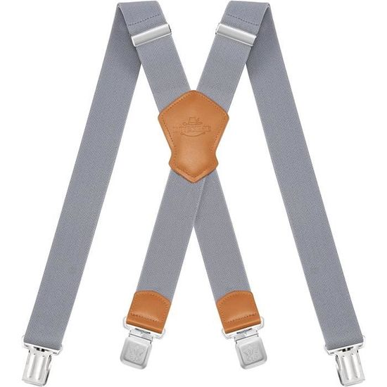 Bretelles Homme Larges Decalen - Élastiques Extra Fortes 4 Clips X