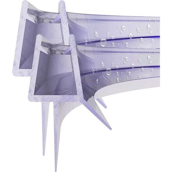 Joint De Douche Incurvé - 2 X 50 Cm - Pour Porte De Douche Ronde