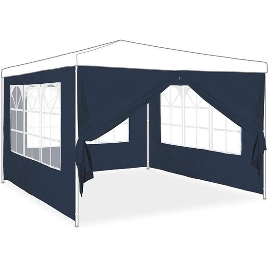 Parois Latérales Pour Tonnelle - Lot De 4 (3 Avec Fenêtre, 1 Avec Fermeture éclair) - 2x3 M - Bleu Clair - Imperméable PE