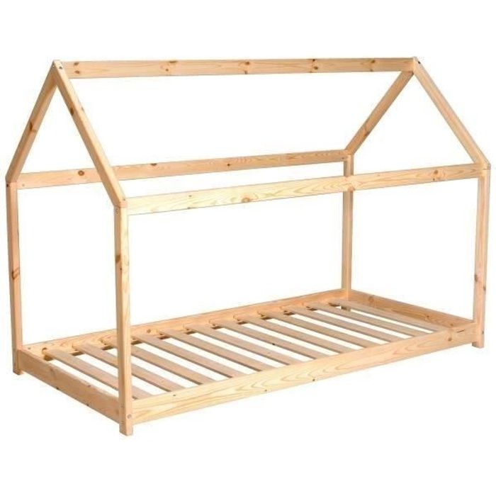 Panda Lit Enfant Cabane Style Junior Bois Pin Massif Naturel