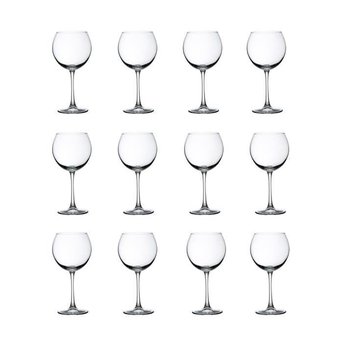 LIBBEY CLARET Lot de 12 verres à vin 19 cl transparent Cdiscount Maison