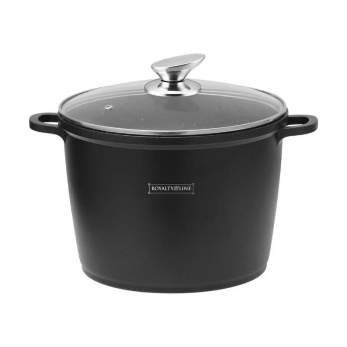 Faitout avec revêtement en marbre - D 28 cm - Noir 22 cm
