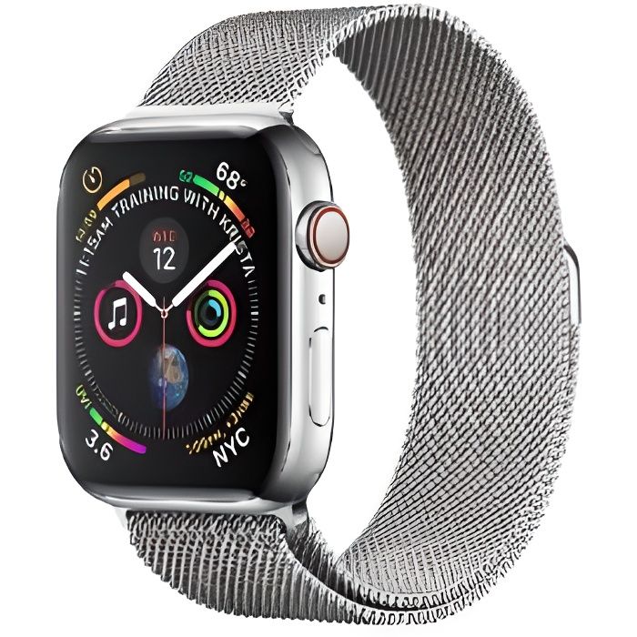 Ibroz Bracelet Apple Watch 44mm en maille grise