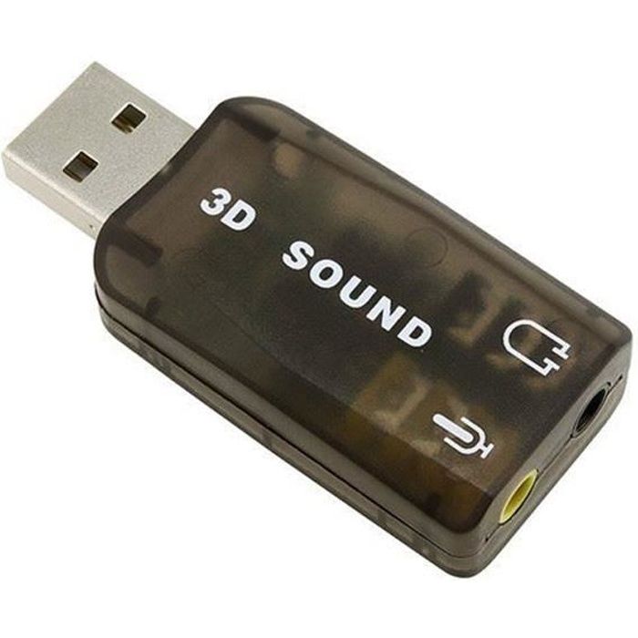 Adaptateur USB 2.0 Carte son externe 5.1 canaux de soutien 3D Sound