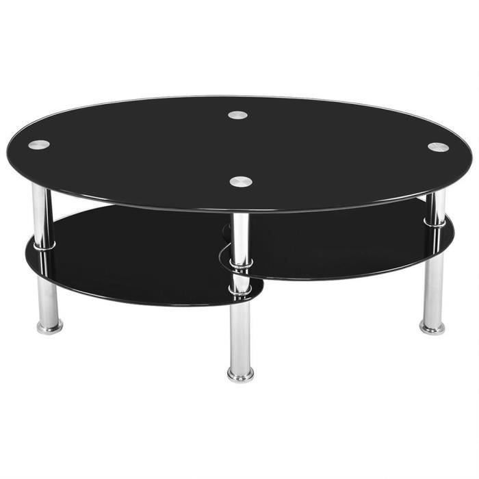 90 x 50 x 43CM Table basse en verre trempé table de salon Barcelone Design Contemporain