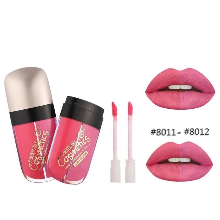 Rouge à lèvres imperméable 2 en 1 maquillage cosmétique de beauté de rouge à lèvres mat de longue durée n1521