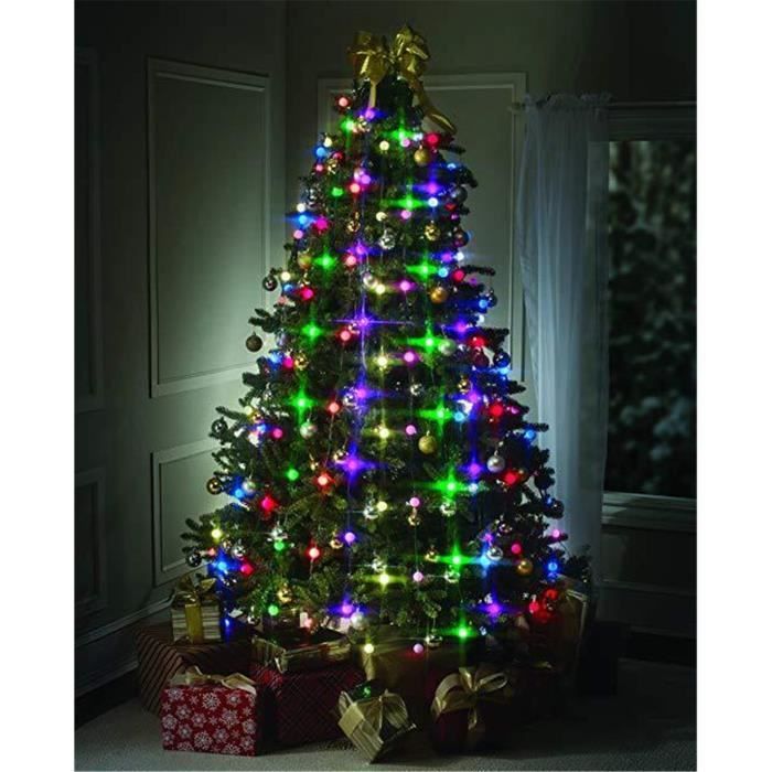Guirlande Electrique Tree Dazzler À Led 64 Boules Multicolores,Guirlande Lumineuse pour Sapin de Noël,Décoration de Noël