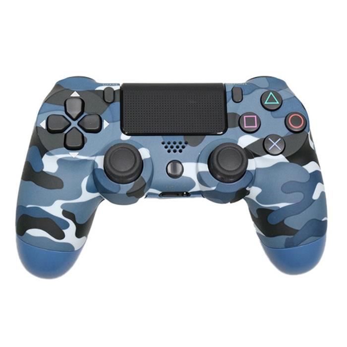 Manette sans fil PS4 camouflage bleu (emballage boîte de couleur US)