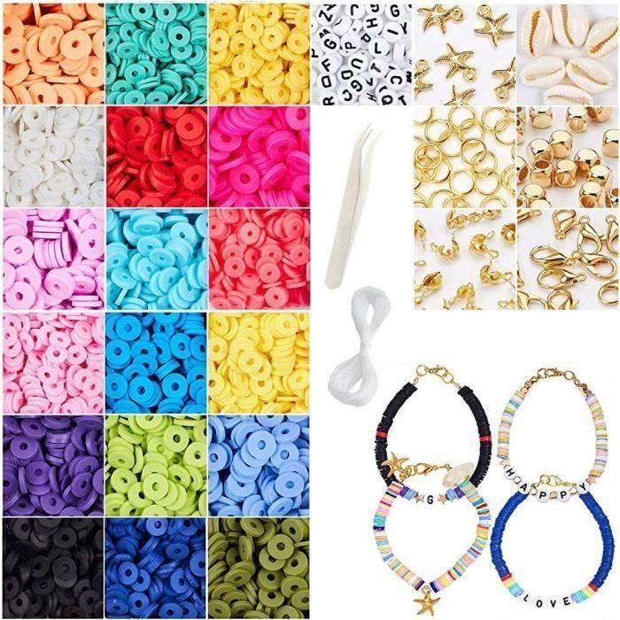 JuinJour 4274PCS Kit de perles Heishi Perle Perle Outil Perles et Assortiments Kits de Perles Perles pour Bracelet L Perles A63