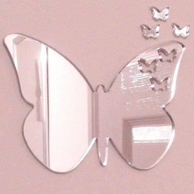 Papillons de Papillon Miroir 12cm x 8cm + 3 mini