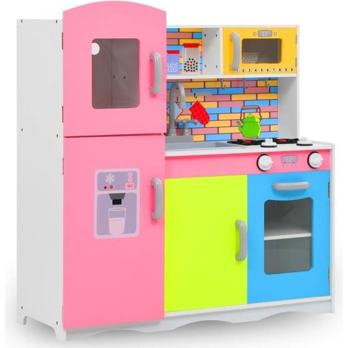 Magnifique- Cuisine en jouet pour enfants Jeu d'imitation ENFANT Cuisinière Éducatif Chef MDF 80x30x85 cm Multicolore