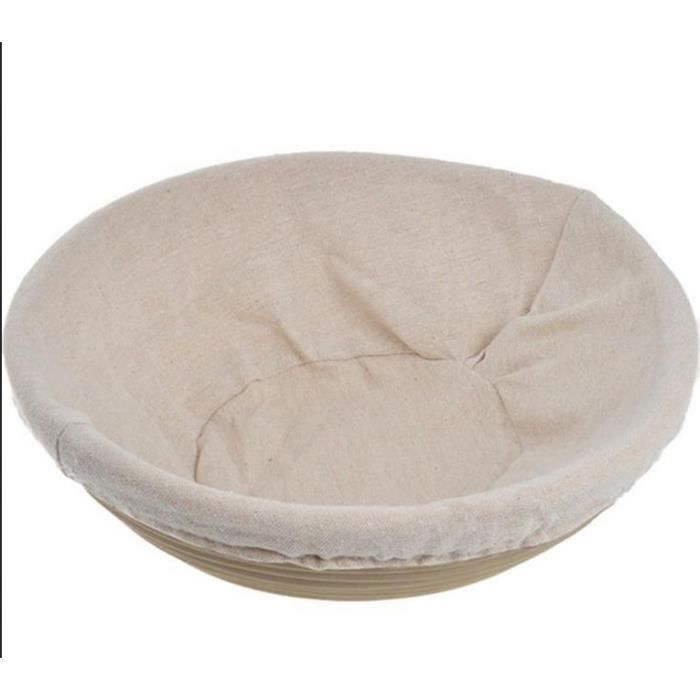 23*8cm pain rond rotin bol rotin pain panier pain Fermentation panier avec housse en tissu pour cuisineOutils - 25X8cm