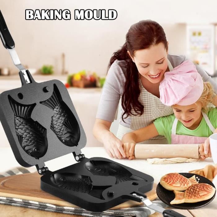 JAC1 Taiyaki poisson forme gâteau fabricant gaufrier moule moulé avec 2 côtés maison cuisson ustensiles de cuisson