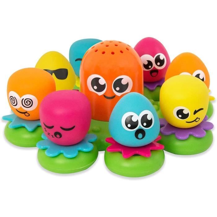 TOMY Toomies - Jouet de Bain Poulpy et Compagnie E2756, Pieuvre Multi Activités, Jeu d'eau Éducatif, Jouet Premier Âge, Jouet Éveil
