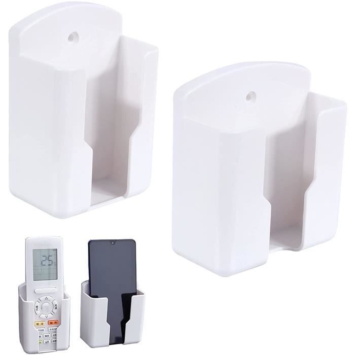 Télécommande Universels Pour Support,2Pcs Abs Support Mural Boîte De Rangement Adhésive Pour Télécommande Pour Climatisation Tv