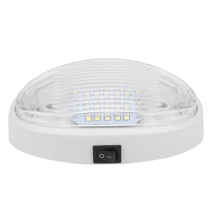 Drfeify plafonnier 12V 12V 400lm LED plafonnier haute luminosité lampe intérieure pour voiture RV Yacht bateau remorque