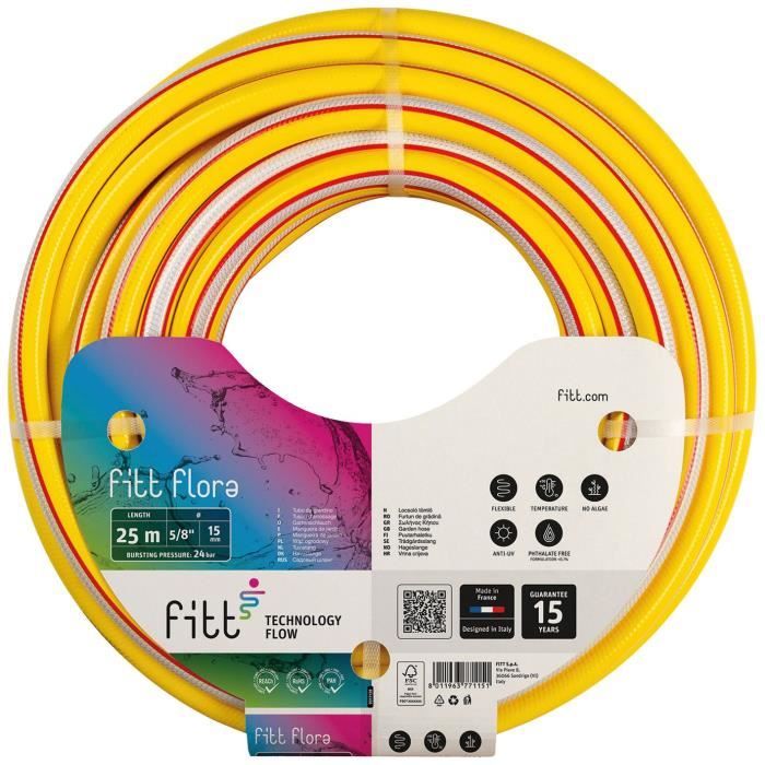 FITT - Tuyau flora jaune 6 couches usage intensif 15mm x 25m