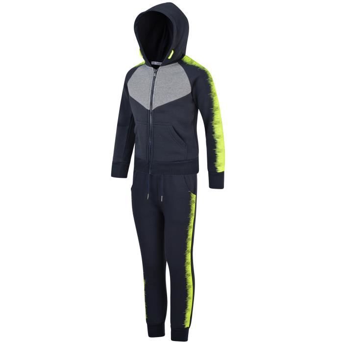 LOTMART Enfants 2 Pièce Soundwave Détail Imprimé Survêtement Matériau Souple - Bleu Marine