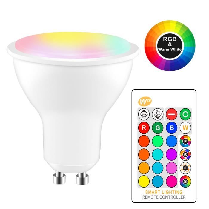 8W RGBW Ampoule LED GU10 couleur Changement Atmosphere éclairage mode Strobe Fade lampe flash LED Bar KTV Décor blanc chaud